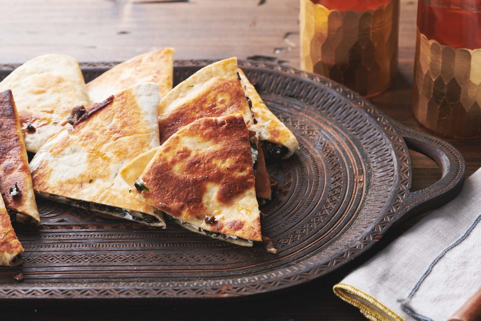 Goat Cheese and Mushroom Quesadillas